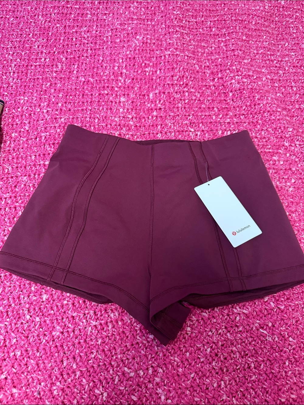 lululemon athletica High-Rise Maroon Athletic Shorts Medium